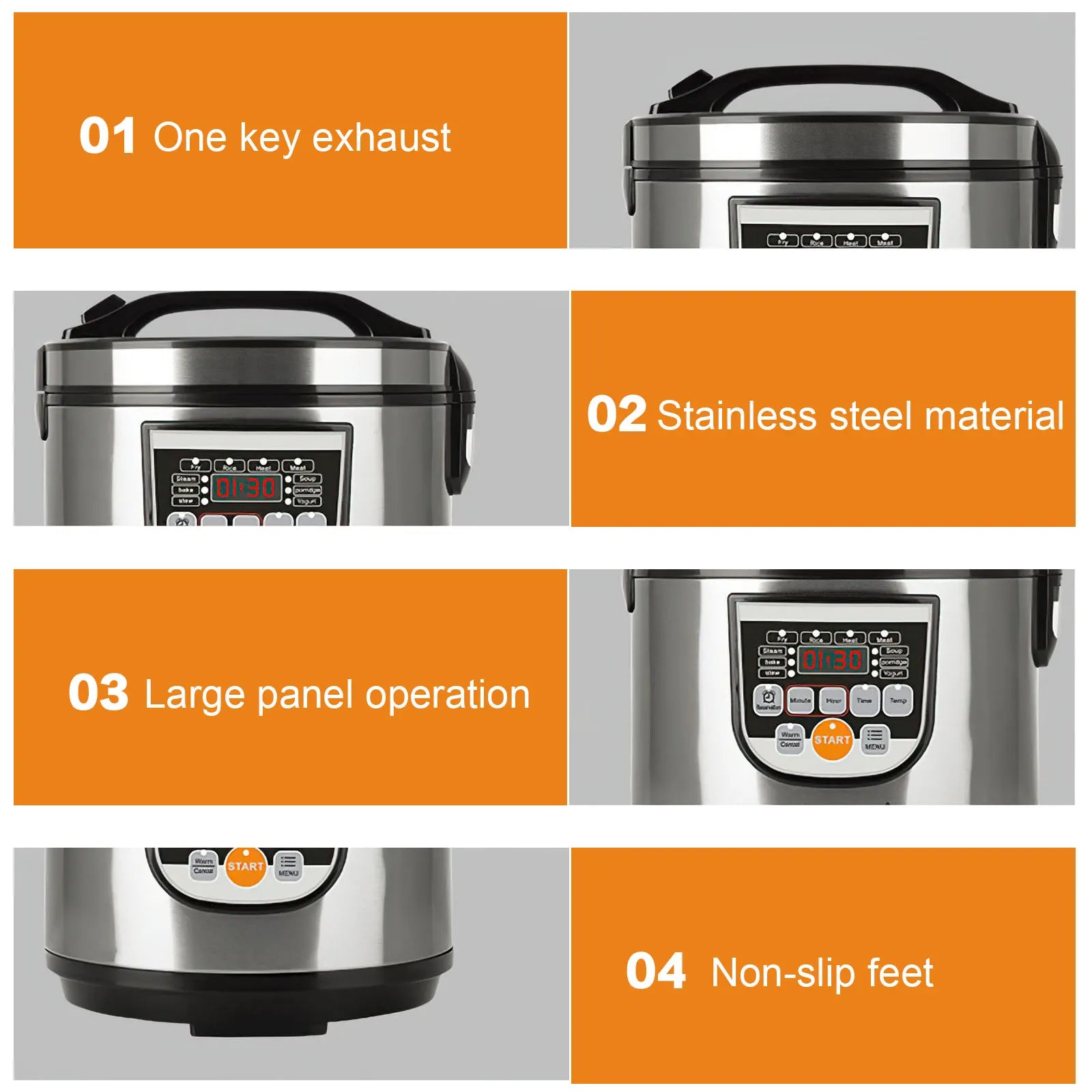 OWJHE 5LElectric Pressure Cooker Stainless steel Smart Multicooker for Kitchen Slow Cooker Rice Cooker Steam Pot Food Warmer220V