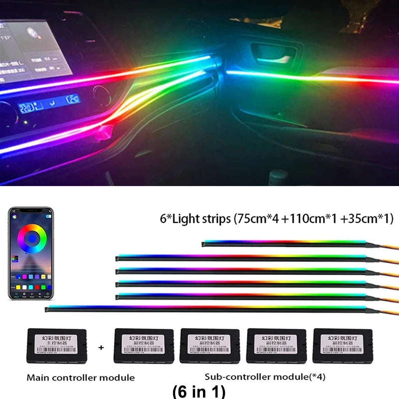 For Audi A3 Vehicle Interior LED Mood Lamp, Multi-color Adjustable Decorative Light