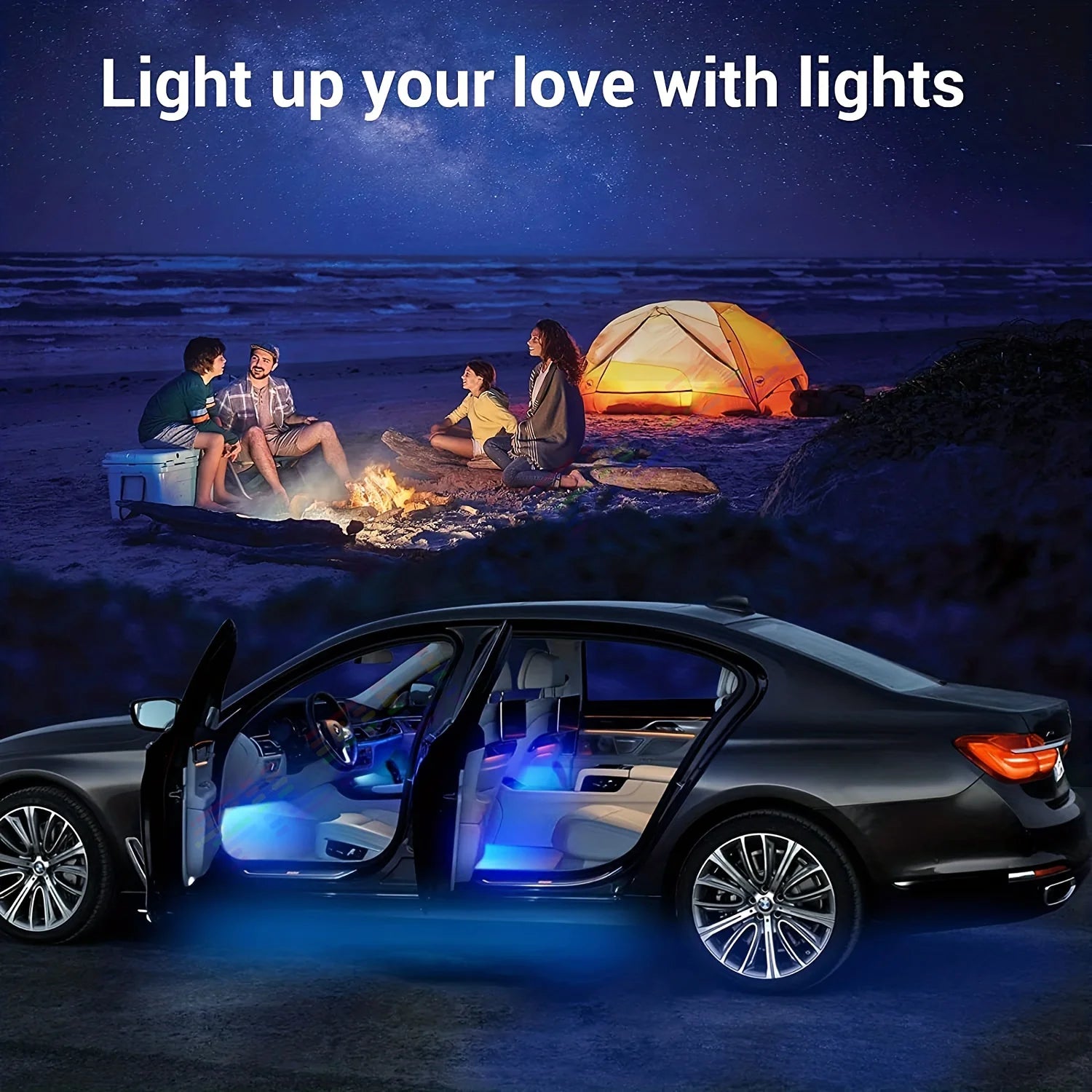 For Audi A3 Vehicle Interior LED Mood Lamp, Multi-color Adjustable Decorative Light