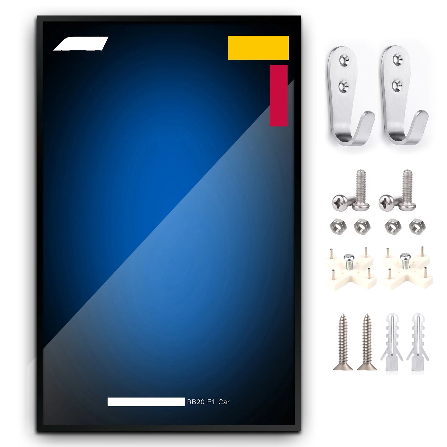 Wall Mount Display for LEGO 42171 Mercedes-AMG F1 W14 E 42207 Ferrari SF-24 F1 42206 Red Bull Racing RB20 F1--Display Wall only