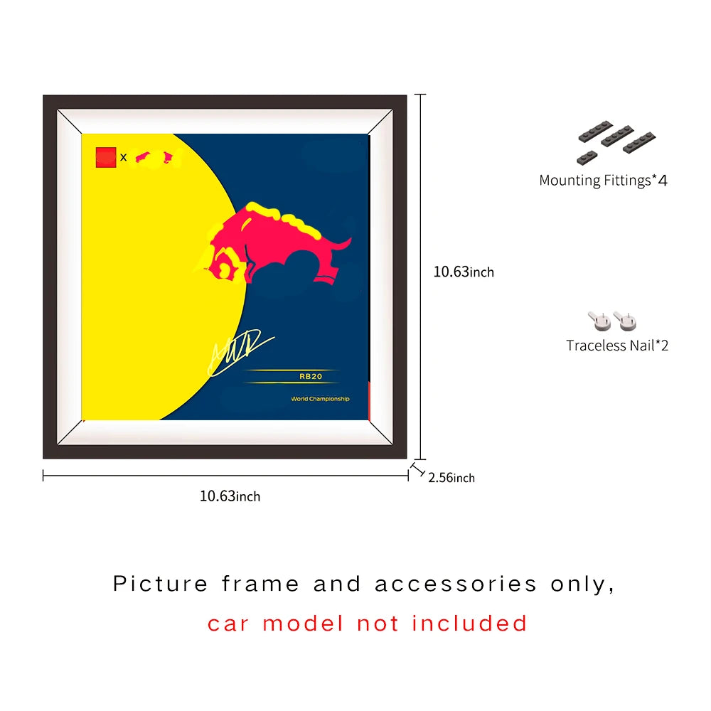 Display Photo Frame for LEGO Speed Champions F1 Race Car Toy,Home or Office Decorative Wall Panels,Adult Collectibles Wall Mount