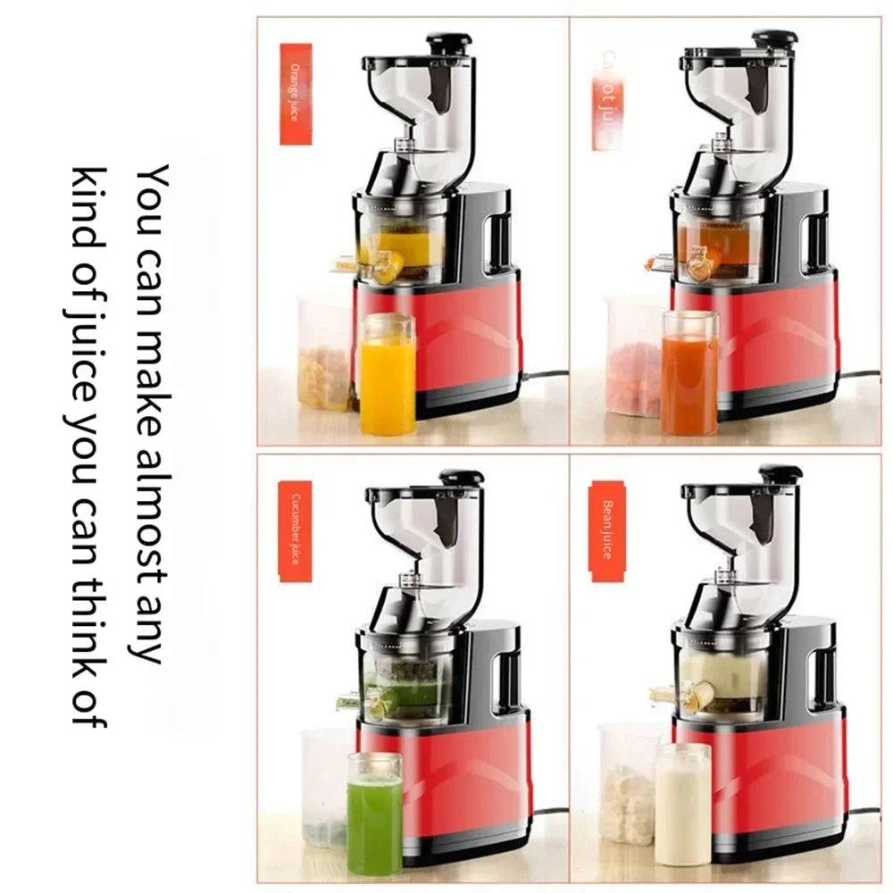 Cold Press Juicer,with large caliber Feed Chute,Fit Whole Fruits & Vegetables,High Juice Yield,BPA FREE Slow Masticating Juicer