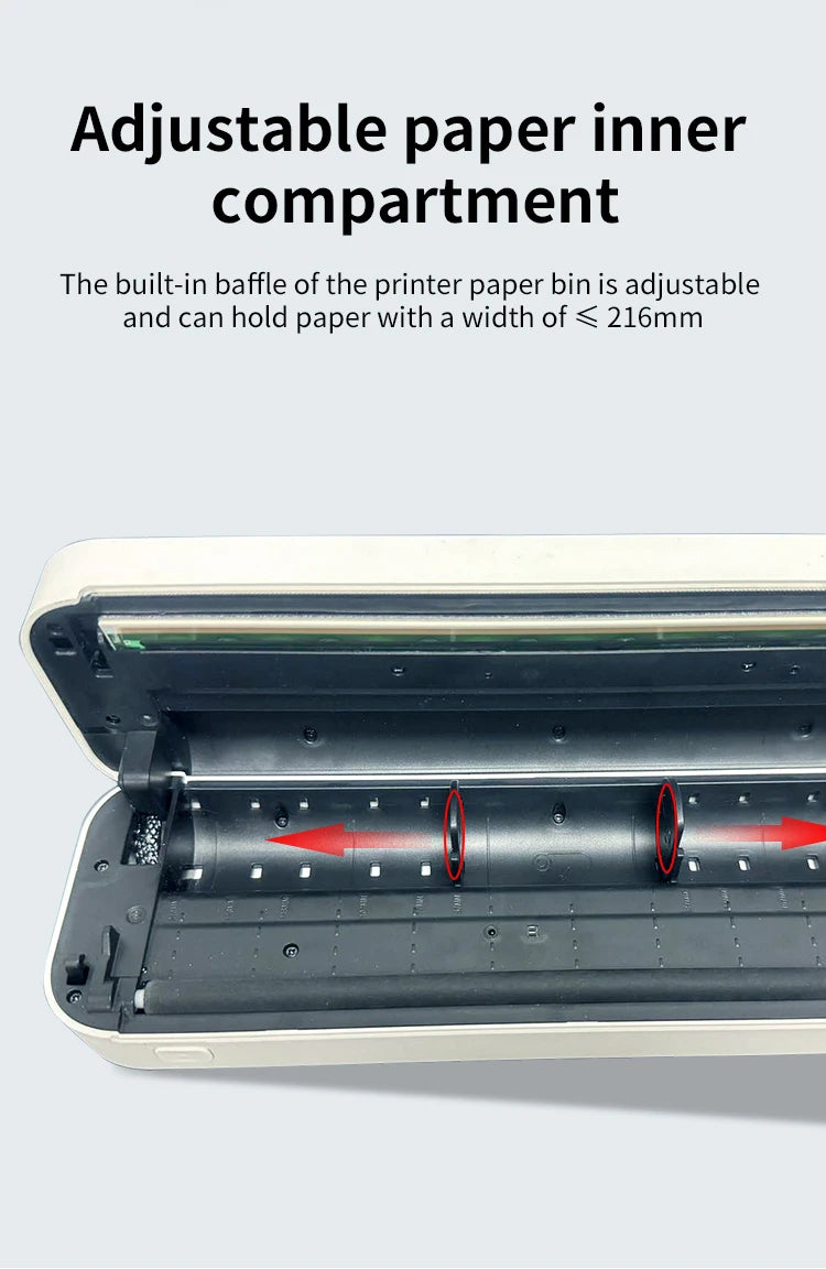 Inkless Portable A4 Thermal Printer Bluetooth PDF Excel Word Document Printing Machine Paper Roll For Office Work Home School