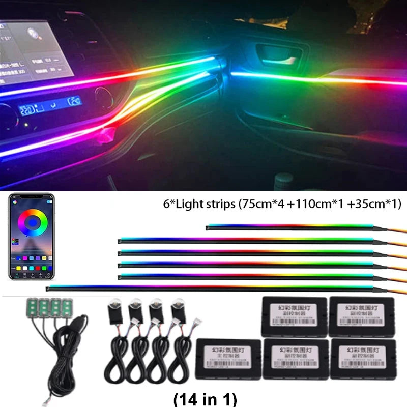 For Audi A3 Vehicle Interior LED Mood Lamp, Multi-color Adjustable Decorative Light