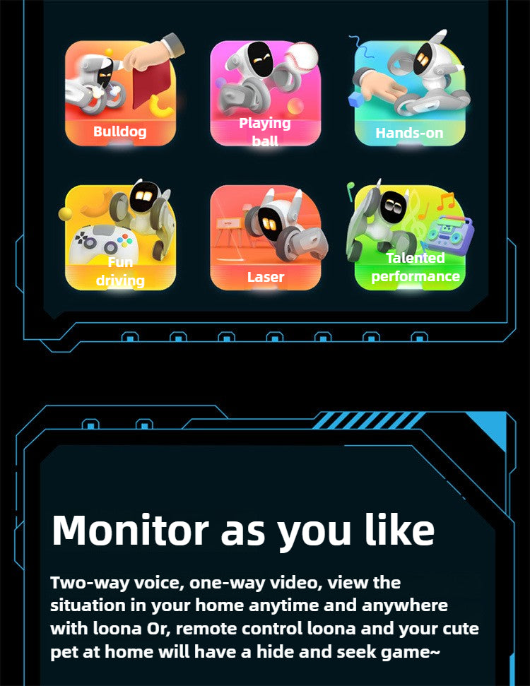 Loona Smart Pet Robot | AI Interactive,Gesture Control,Voice Commands,Home Monitoring,Multilingual Support,Children's Companion