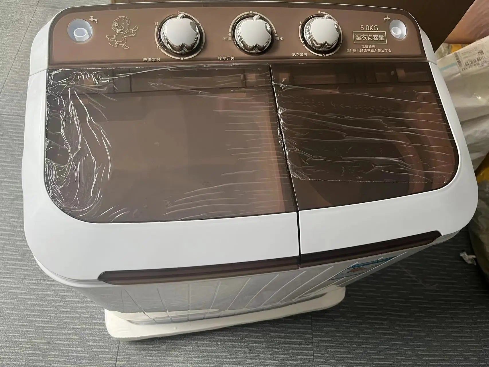 HOT 5kg Semi-automatic Double Cylinderwave Wheel Large Capacity Washing Machine Double Cylinder Household Mini Washing Machine