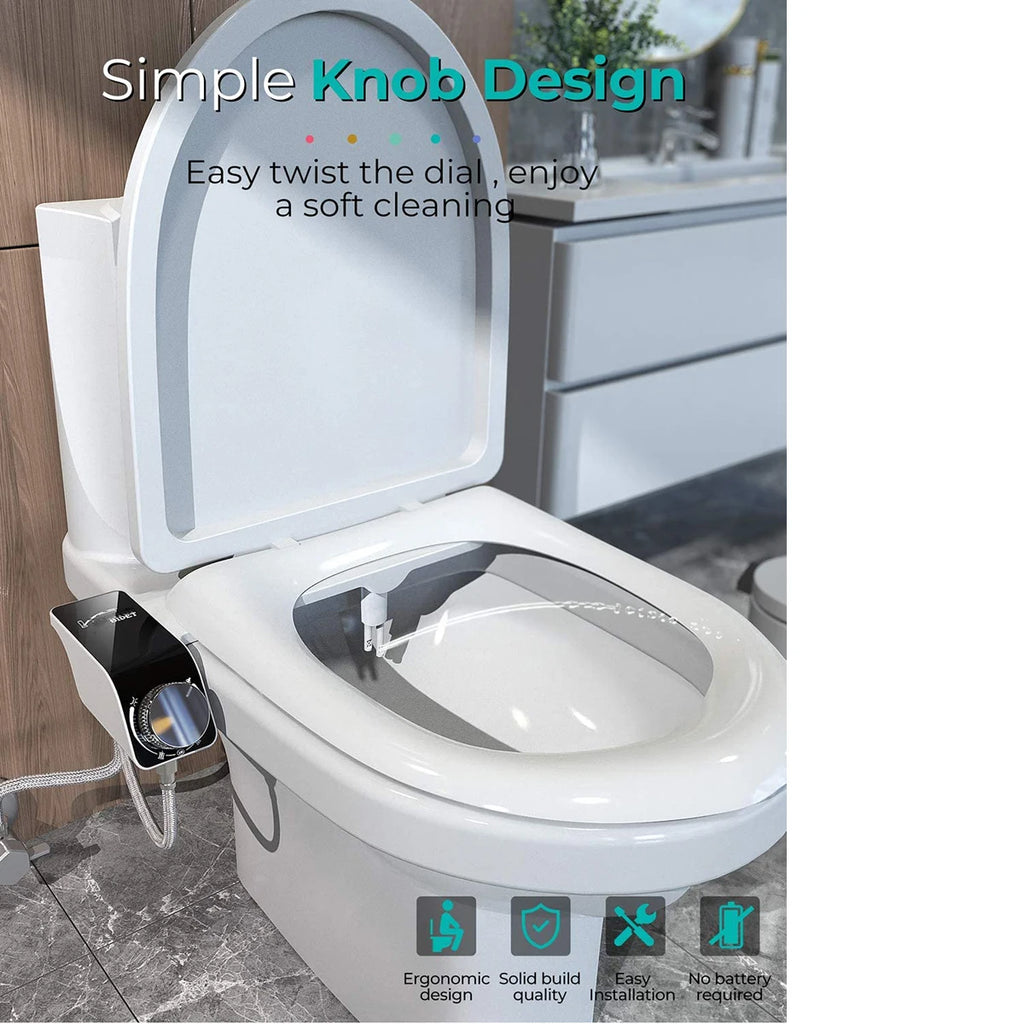 Bidet Toilet Seat Attachment Non-Electric Self-Cleaning Dual Nozzles Wash Hot Cold Mixer Water Lady Bathroom Accessories Sprayer