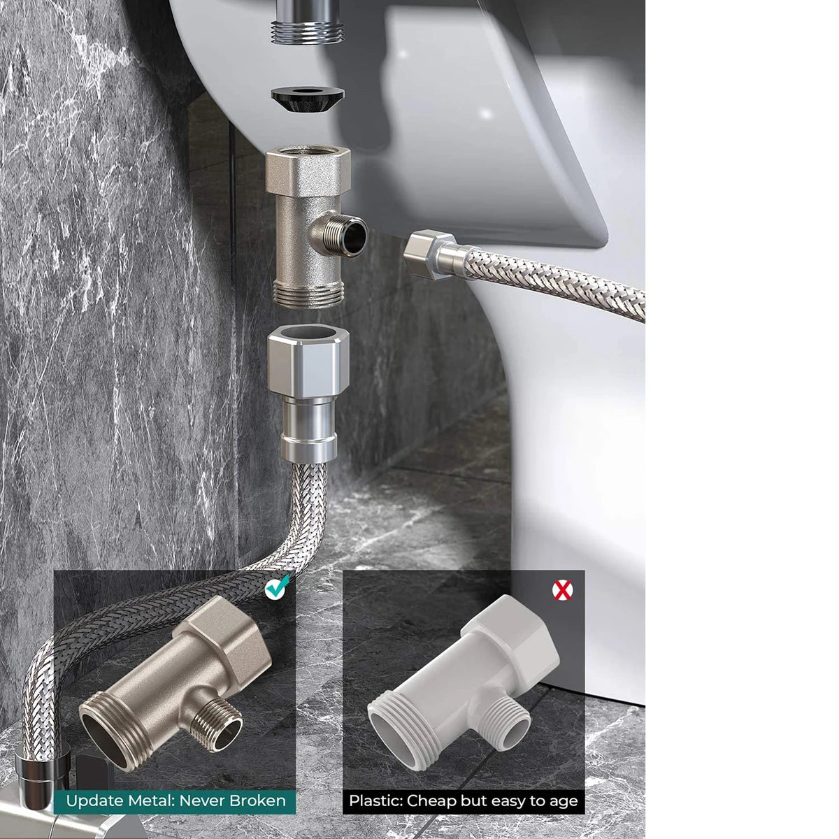 Bidet Toilet Seat Attachment Non-Electric Self-Cleaning Dual Nozzles Wash Hot Cold Mixer Water Lady Bathroom Accessories Sprayer