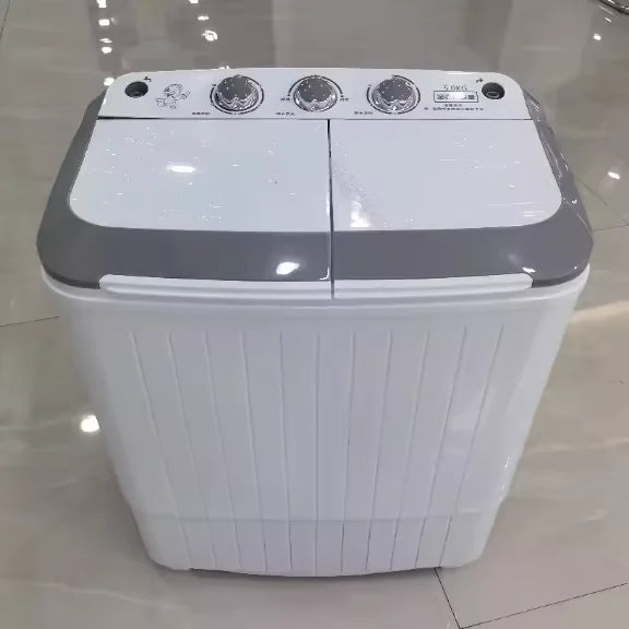 HOT 5kg Semi-automatic Double Cylinderwave Wheel Large Capacity Washing Machine Double Cylinder Household Mini Washing Machine