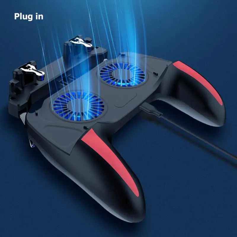 H10 Gaming Accessories Handheld Grip Game Controller Joystick Gamepad for Pubg Trigger Dual Cooling Fan Game Cooler For Phones