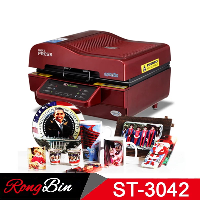 ST-3042 3D Vacuum Press Machine Heat Press Printer 3D Sublimation Heat Press Machine for Cases Mugs Plates Glasses