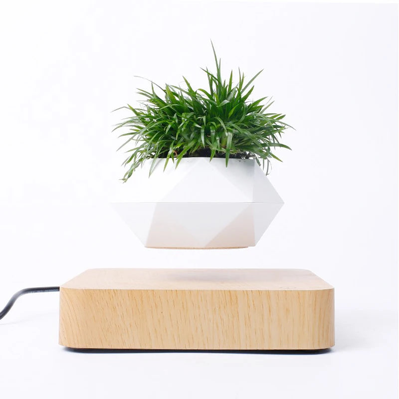 Levitating Air Bonsai Pot Rotation Flower Pot Planters Magnetic  Suspension Floating Pot Potted Plant Home Desk Decor