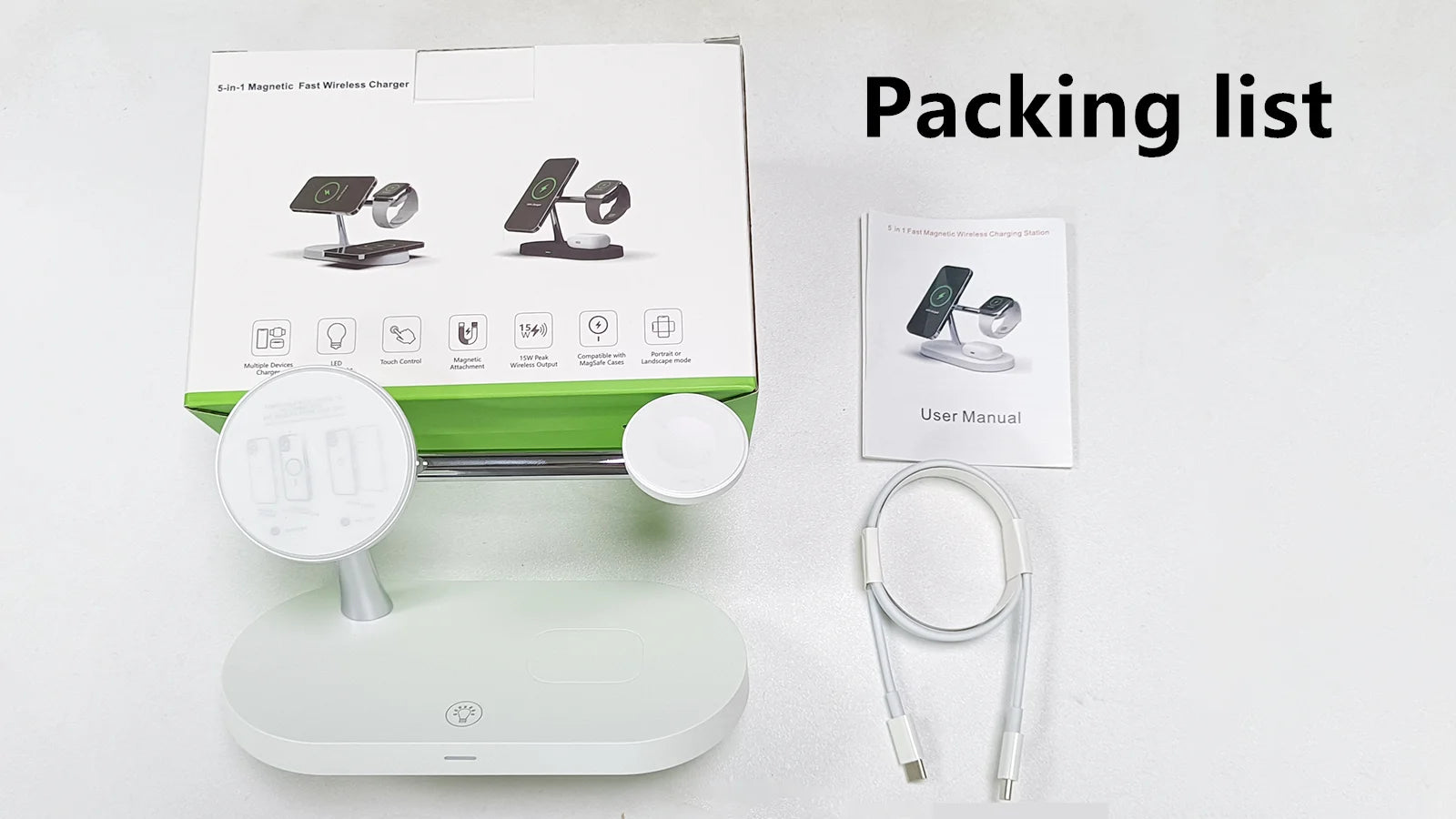 3 in 1 Wireless Charger Stand For iPhone 12/13/14/15/16/17 Fast Charging Station for Apple Watch 10 9 8 7 6 5 4 Airpods 2 3 Pro