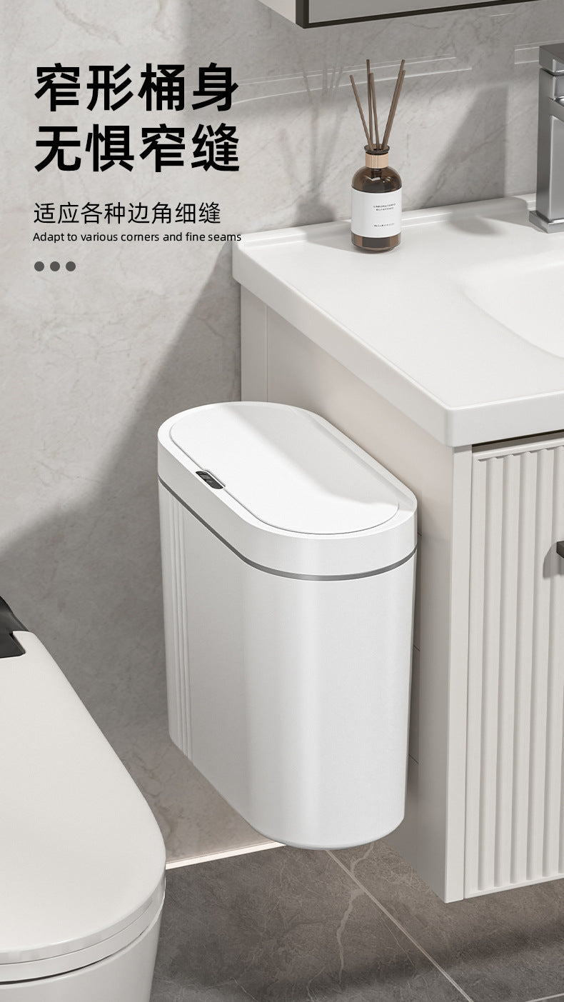 9L Smart Sensor Trash Can Wall Mounted Narrow Bathroom Toilet Garbage Bin Kitchen Automatic Wastebasket Waterpoof Waste Bin