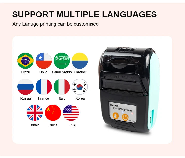 Mini Portable Thermal Receipt POS Printer Wireless Bluetooth 58mm Ticket Bill IOS Android PC Invoice Business Retail Ink-free