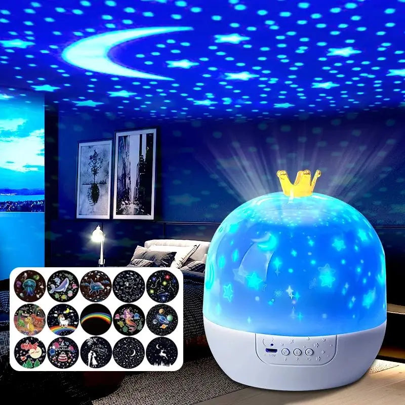 Ocean Night Light Projector Kids Projector for Bedroom,Stars Projector for Ceiling 360 Degree Rotation Kid Night Light for Decor