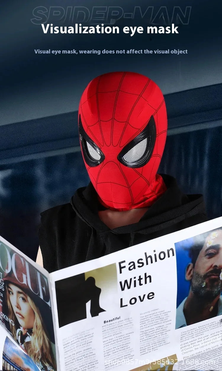 Marvel Mascara Miles Spiderman Headgear Cosplay Moving Eyes Electronic Mask Spider Man 1:1 Remote Control Toys For Adults Gift