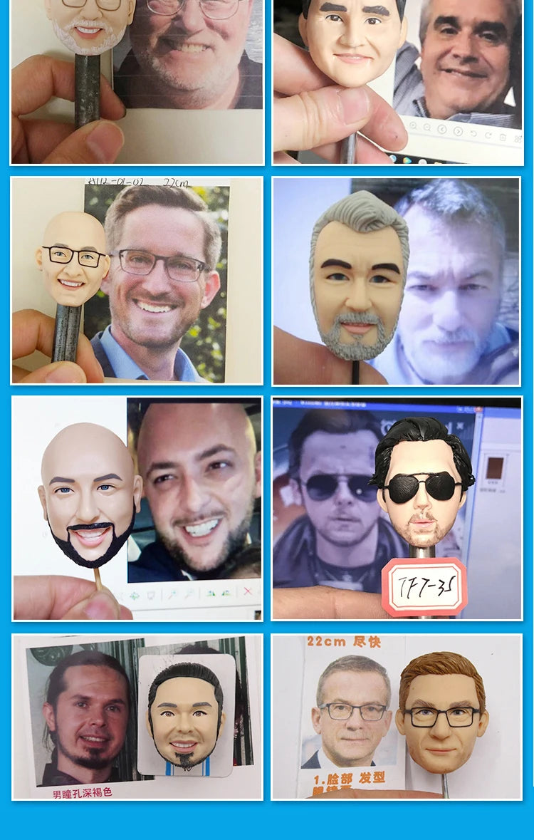 Custom Bobblehead Figurines,Full Body Customization Ai Figure,Personalized 3D Clay Doll Based on Picture,Christmas Gift For wife