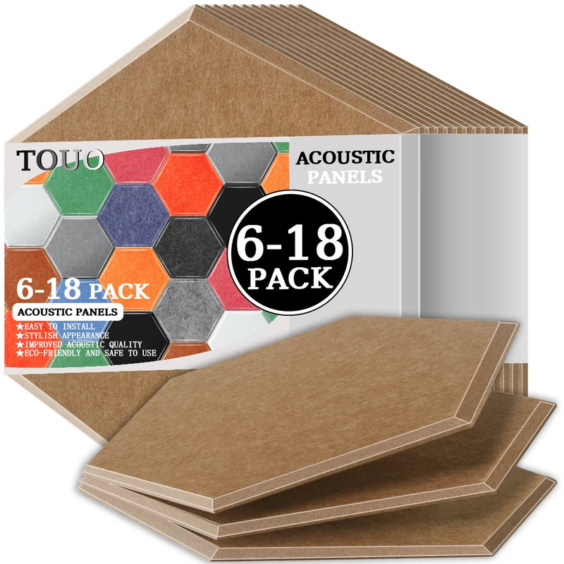 TOUO Sound Absorbing Panel 6 Pcs High-Density Material Home Accessories Noise Insulation For Walls Drum Room Acoustic Treatment