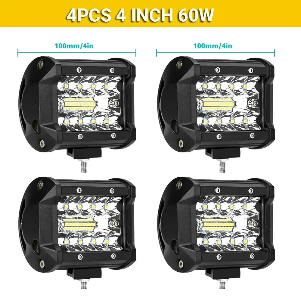4/7/9/12/17/20 Inches Led Lightbar Vehicle 12V Work Light Bar Spotlight Boat Barra Led Driving Truck ATV SUV 4x4 Long Range