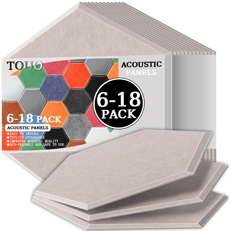 TOUO Sound Absorbing Panel 6 Pcs High-Density Material Home Accessories Noise Insulation For Walls Drum Room Acoustic Treatment