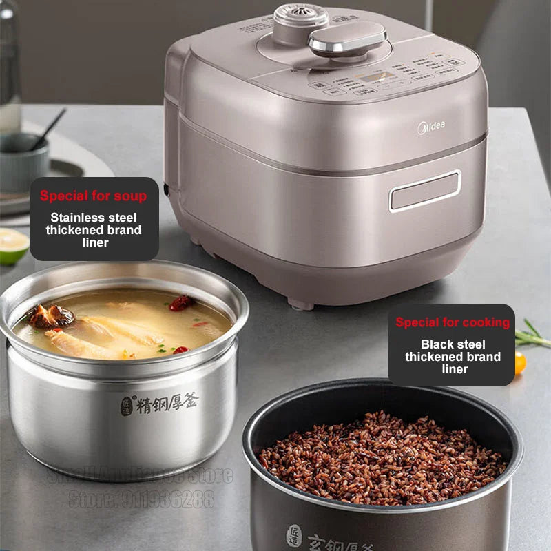 Midea Electric Pressure Cooker 5L Fast Cooking IH Rice Cooker Double Liner Multifunctional 220V Household Kitchen Appliances