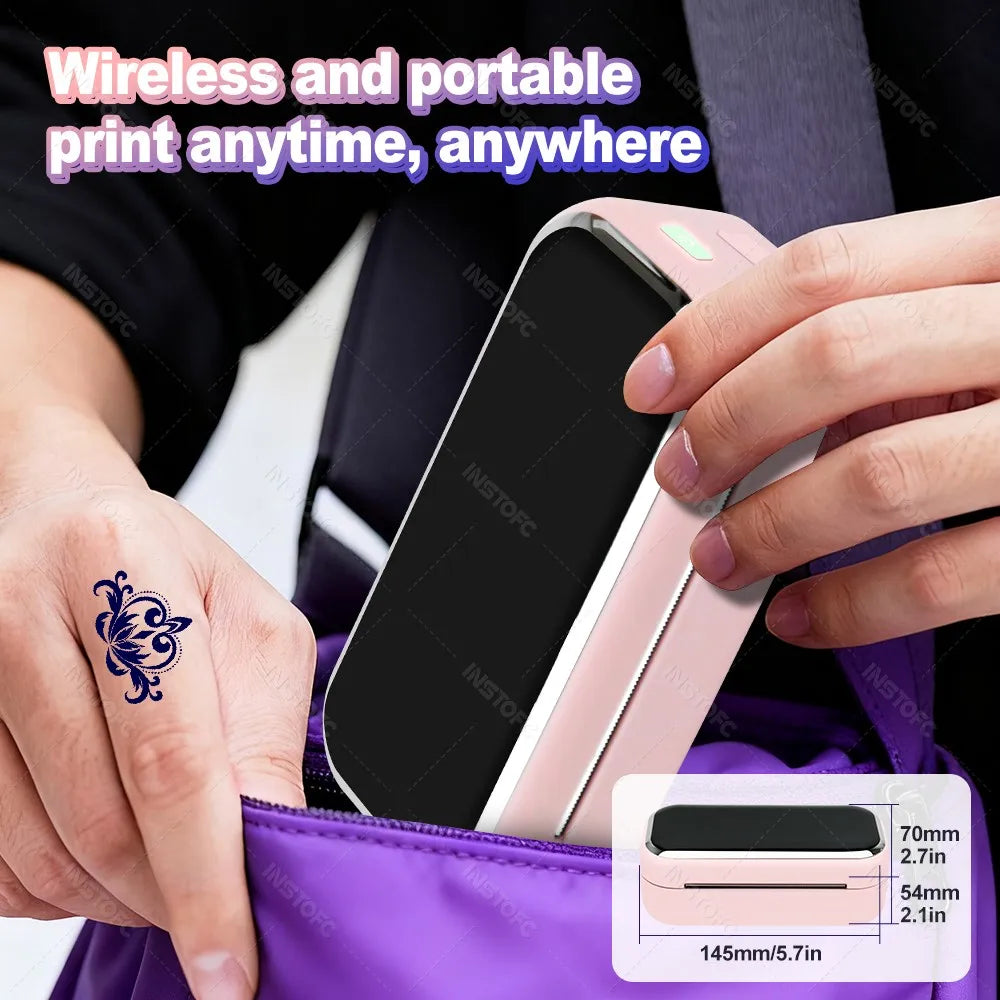 Mini Tattoo Stencil Printer AIMO MR3 80mm Wireless Thermal Tattoo Maker & 3inch Transfer Paper Fucos on Small Tattoo Pattern