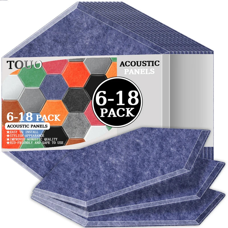 TOUO Sound Absorbing Panel 6 Pcs High-Density Material Home Accessories Noise Insulation For Walls Drum Room Acoustic Treatment