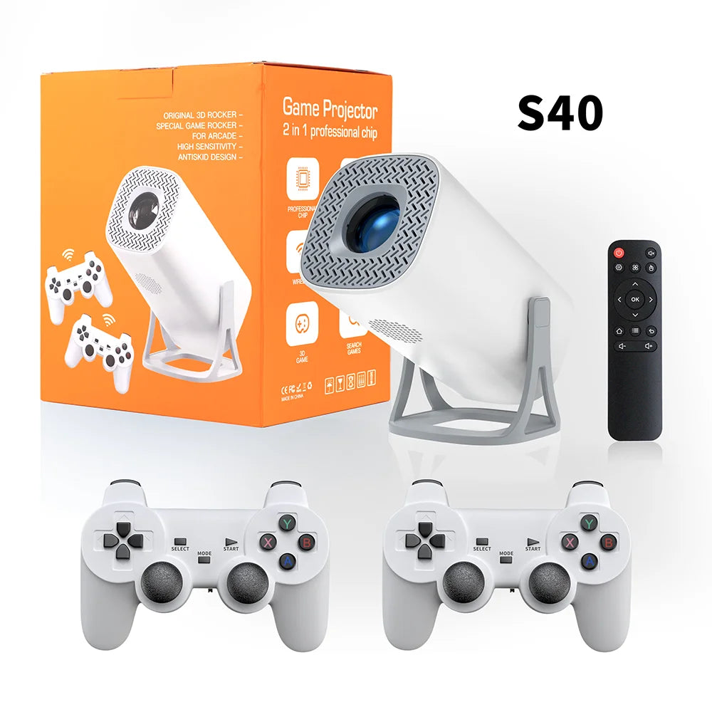 3000+Games Projectors 4K HD wifi 6 BT5.4 Android 11 64G home theaters sound Low noise Dual gamepads Outdoor Projetor