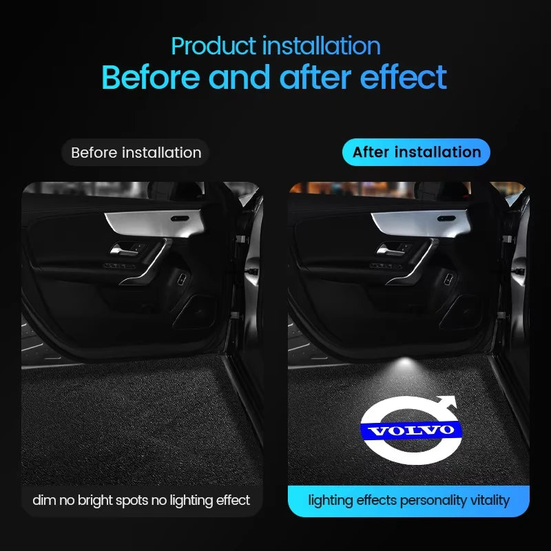 2Pcs Car Led Door Welcome Light Projector Ghost Shadow Lamp For Volvo S90 XC40 XC90 XC60 S60 V90 V60 2025 Polestar Accessories
