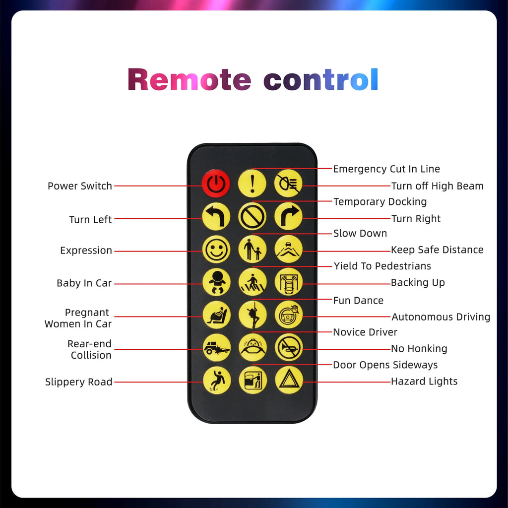 Truck Car Devil Eye LED Pixel Matrix Panel Sign Light App Remote Control 5V USB Custom Lighting Scrolling For Board Windshield
