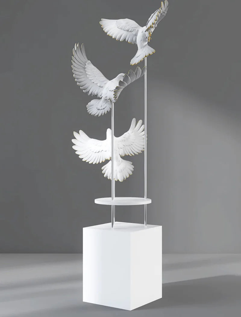 Modern Large Bird Floor Sculpture Home TVCabinet Decor for Living Room Entryway Office Waterproof Art Statue with Anti-Slip Base