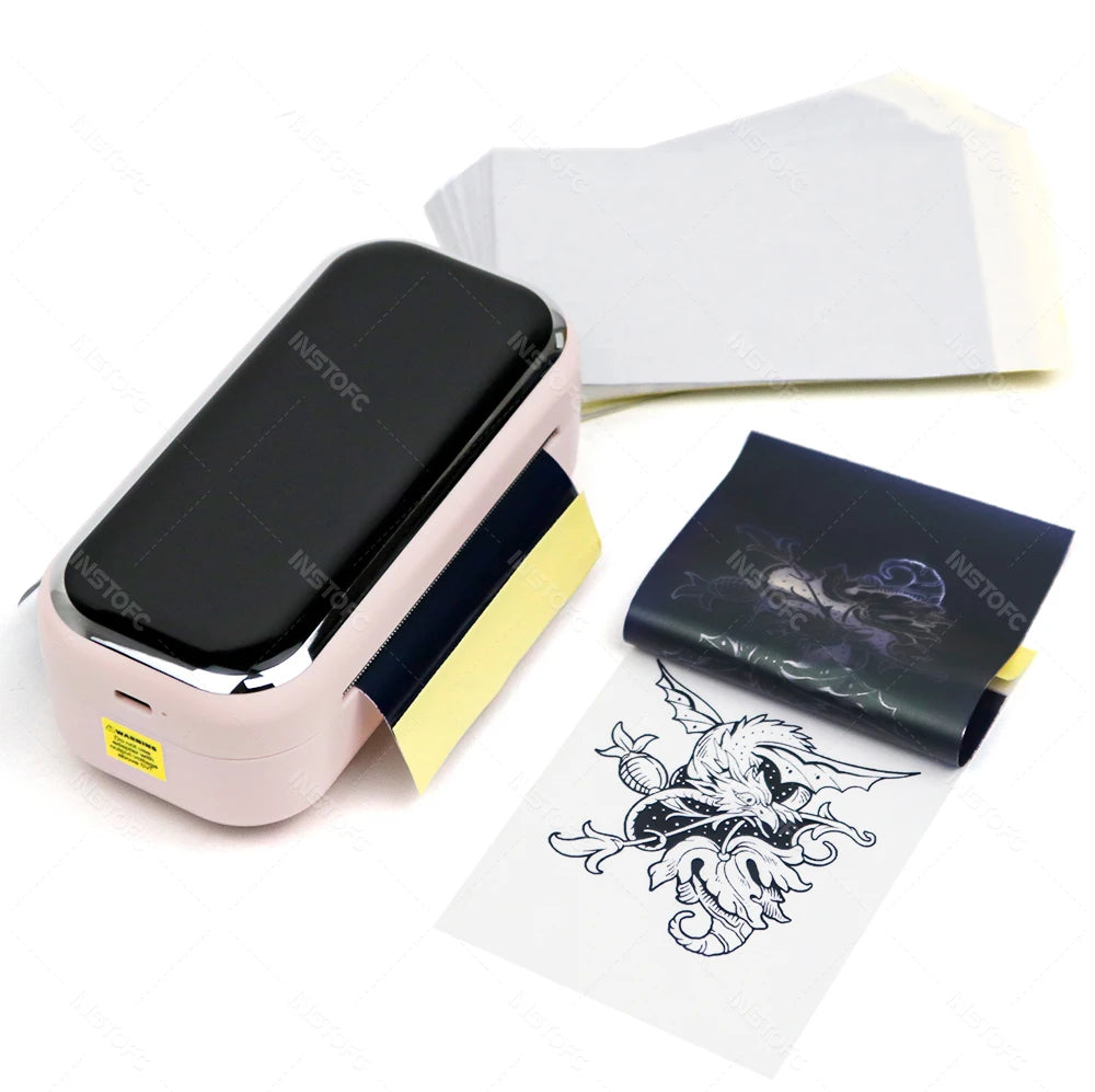 Mini Tattoo Stencil Printer AIMO MR3 80mm Wireless Thermal Tattoo Maker & 3inch Transfer Paper Fucos on Small Tattoo Pattern