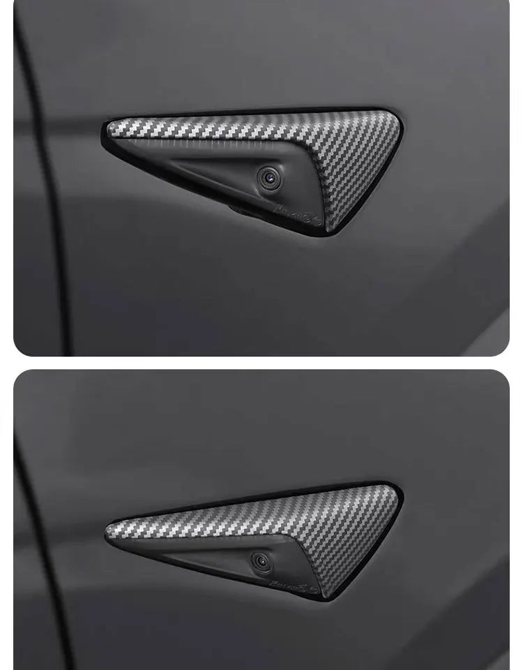 For Tesla Model 3/Y Side Camera Protection Cover Carbon Fiber Fender Trim Cover Car Modification Accessories Tesla 2017-2023