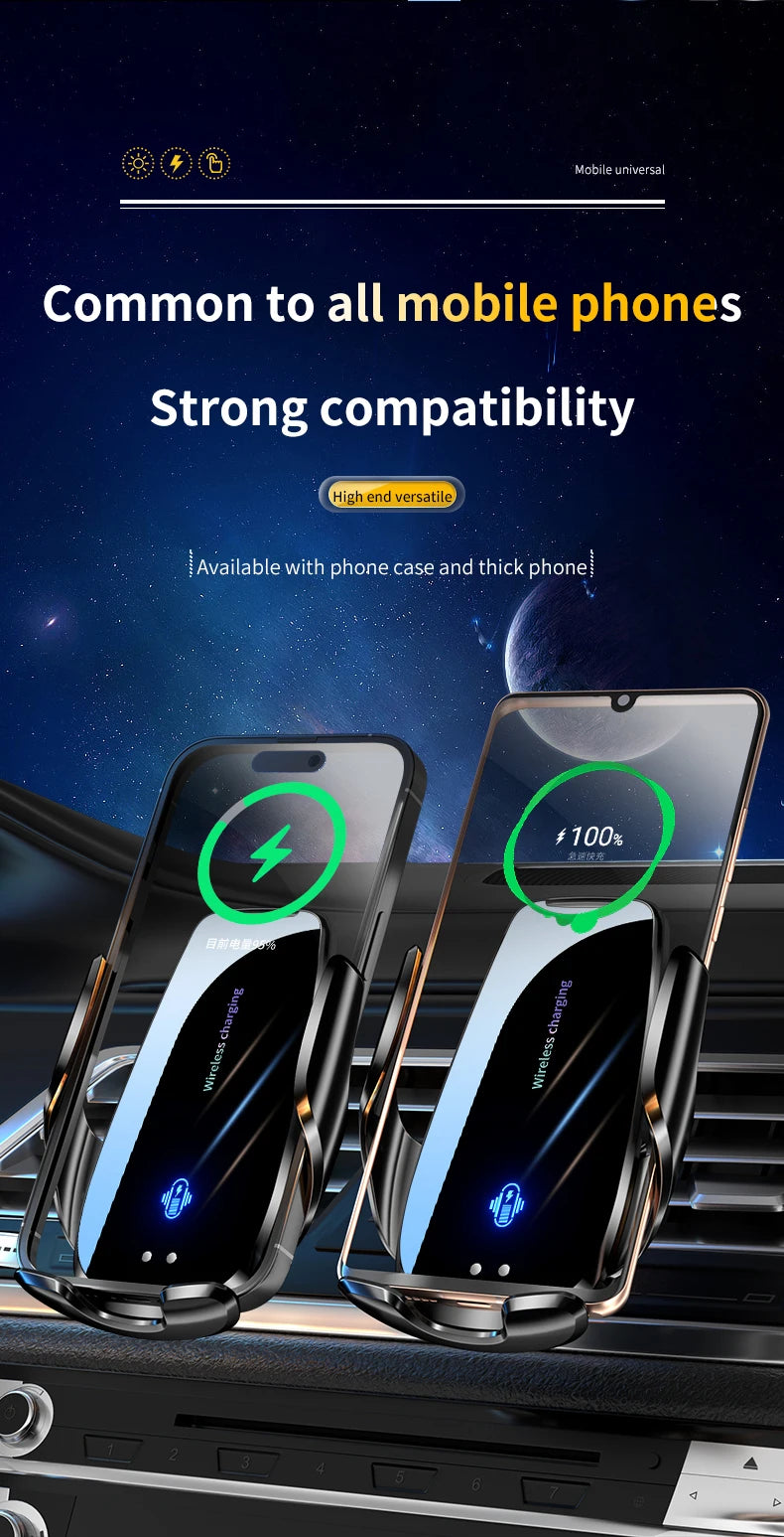 30W Car Wireless Charger Automatic Car Phone Holder Infrared Induction for iPhone 14 13 12 Xiaomi Samsung Fast Charging Station