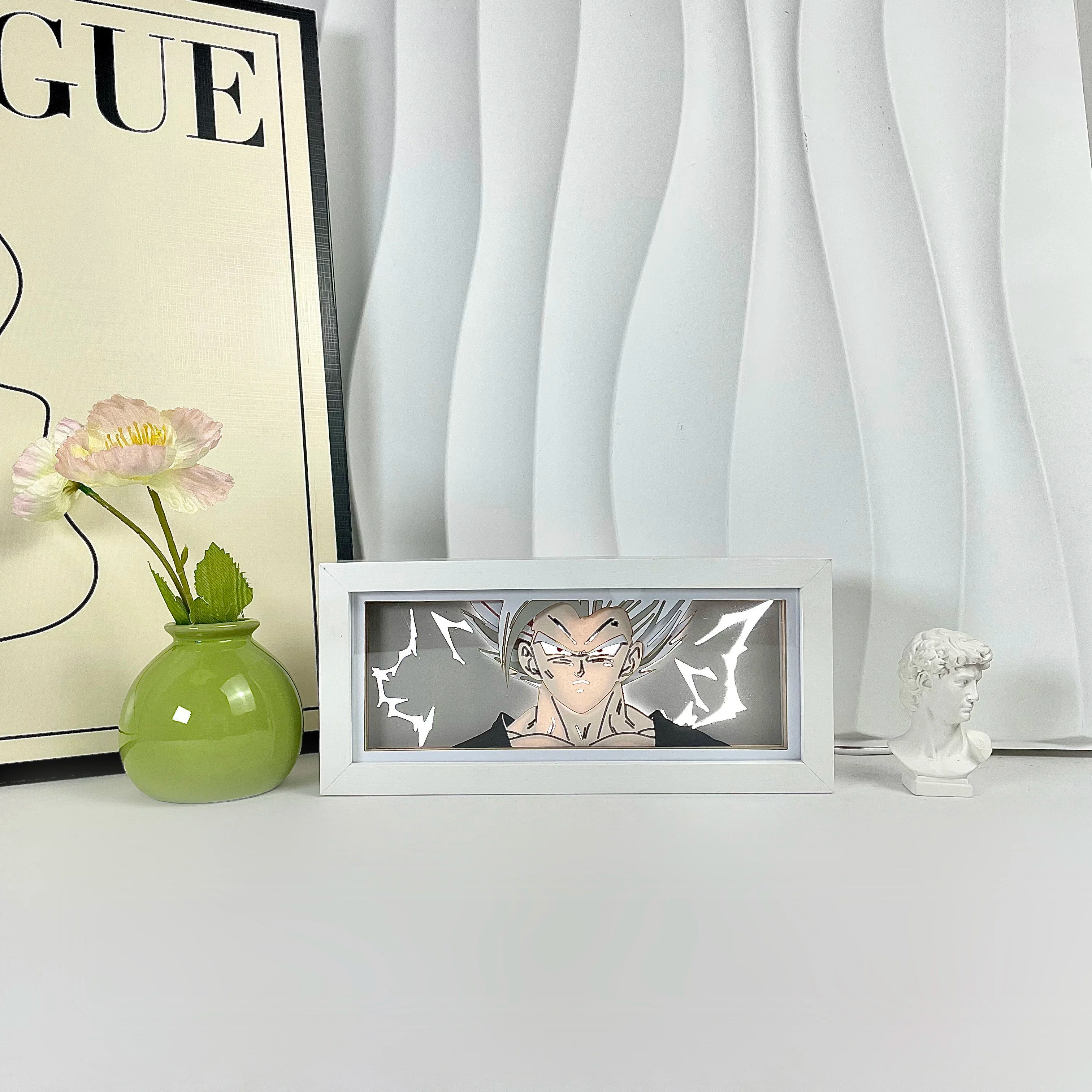 Anime Light Box Led Strip Lights Anime Eyes Shadow Box Picture Frame 3D Paper Carving Usb Table Lamp Mood Light Room Decor Gift