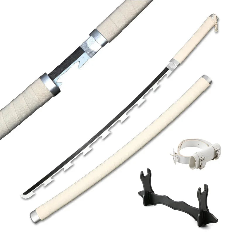 Demon Slayer Katana 104cm Giyuu Blue Role-playing Weapons Props with Sword Holder and Belt 1: 1 Replica  Japanese Samurai Sword