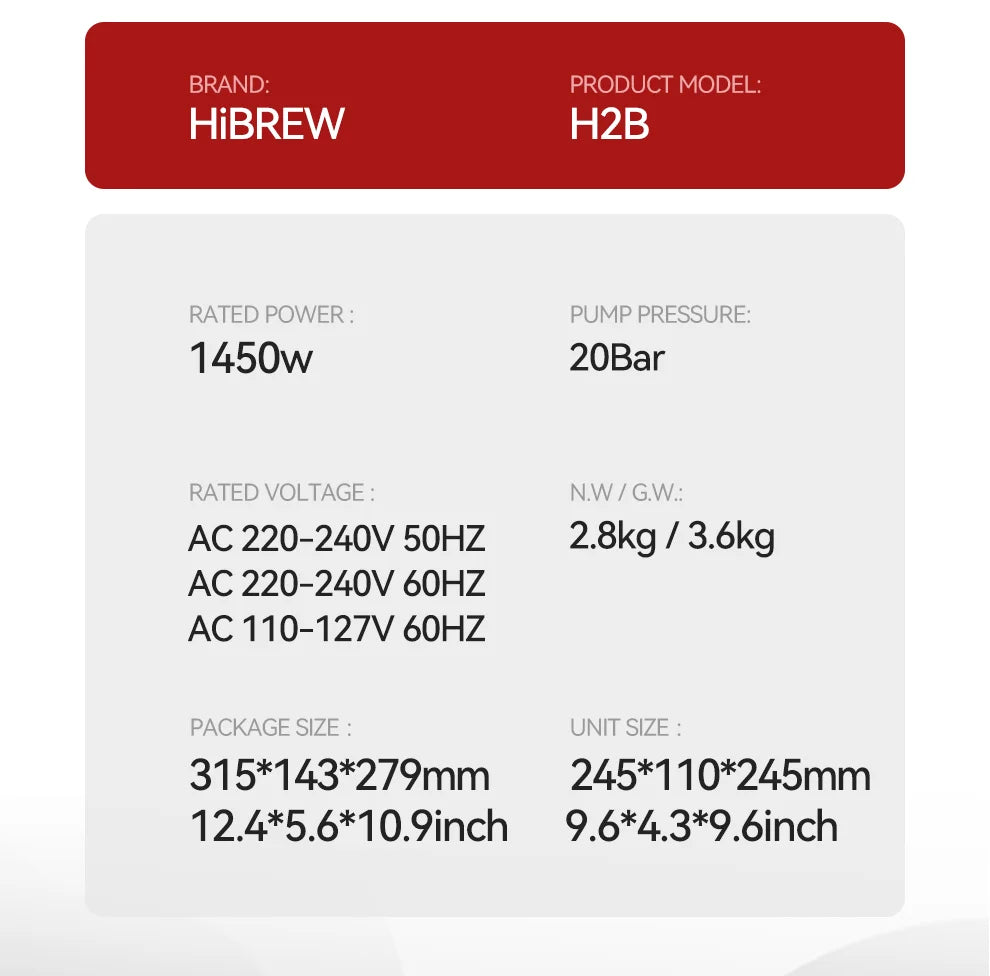 HiBREW 5 in 1 Multiple Capsule Coffee Machine Hot/Cold DG Cappuccino Nes Capsule ESE Pod Ground Coffee Cafeteria 20Bar H2B Grey