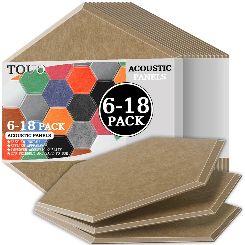 TOUO Sound Absorbing Panel 6 Pcs High-Density Material Home Accessories Noise Insulation For Walls Drum Room Acoustic Treatment