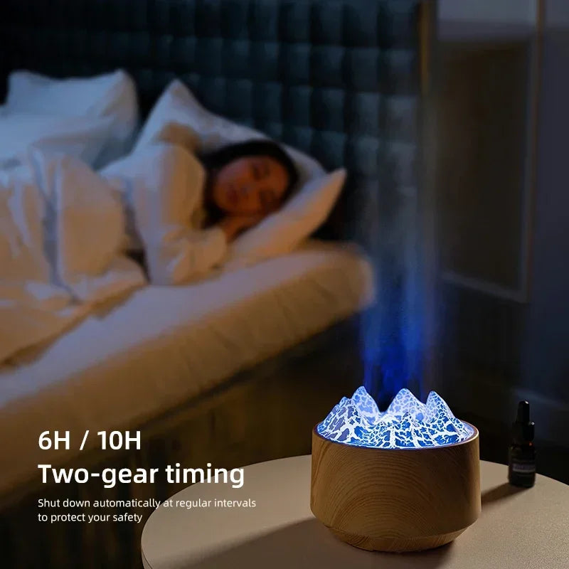 Volcano Bedroom Humidifier with Remote Control Fog Output Spray Desk Atmosphere Lamp Essential Oil Diffuser for Bedroom Home
