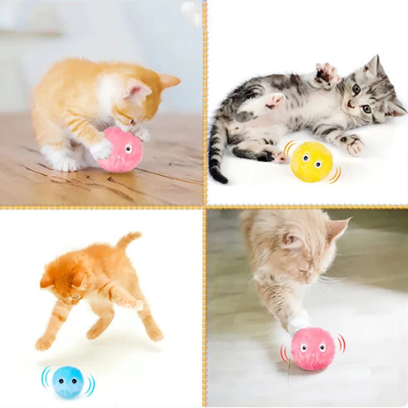 Smart Cat Toys Interactive Ball Catnip Cat Training Toy Pet Playing Ball Pet Squeaky Supplies Products Toy for Cats Kitten Kitty