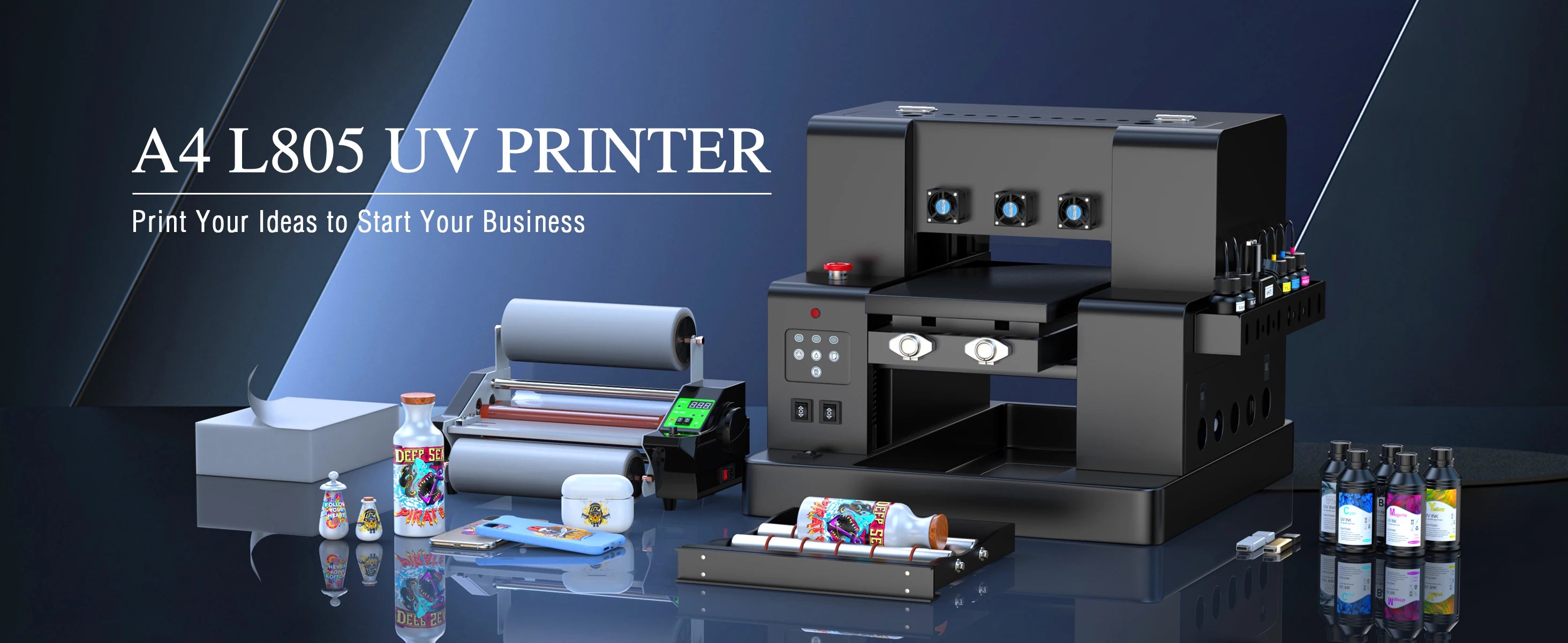 A3 UV Printer L805 UV Flatbed Printing Machine A3 UV DTF Sticker Printer For Bottle Wood Pen Metal A4 UV Sticker Printer