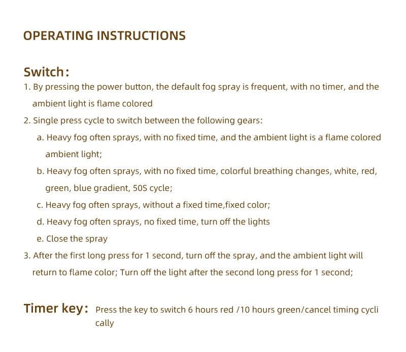 Volcano Bedroom Humidifier with Remote Control Fog Output Spray Desk Atmosphere Lamp Essential Oil Diffuser for Bedroom Home