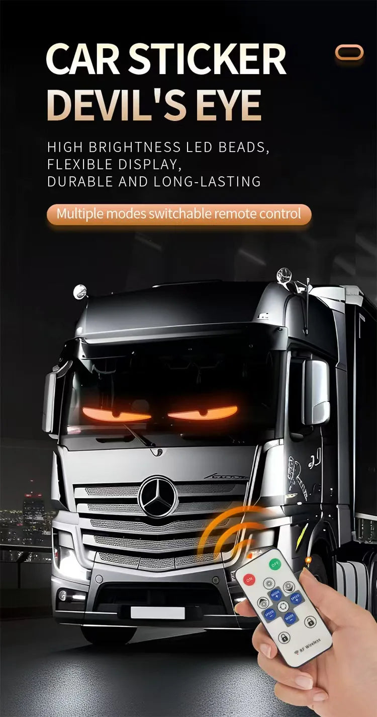 Devil's Eye Truck Windshield Remote Control Flexible Led Eye Animation Display Smart Scrolling Message Eye Soft LED Sign Board