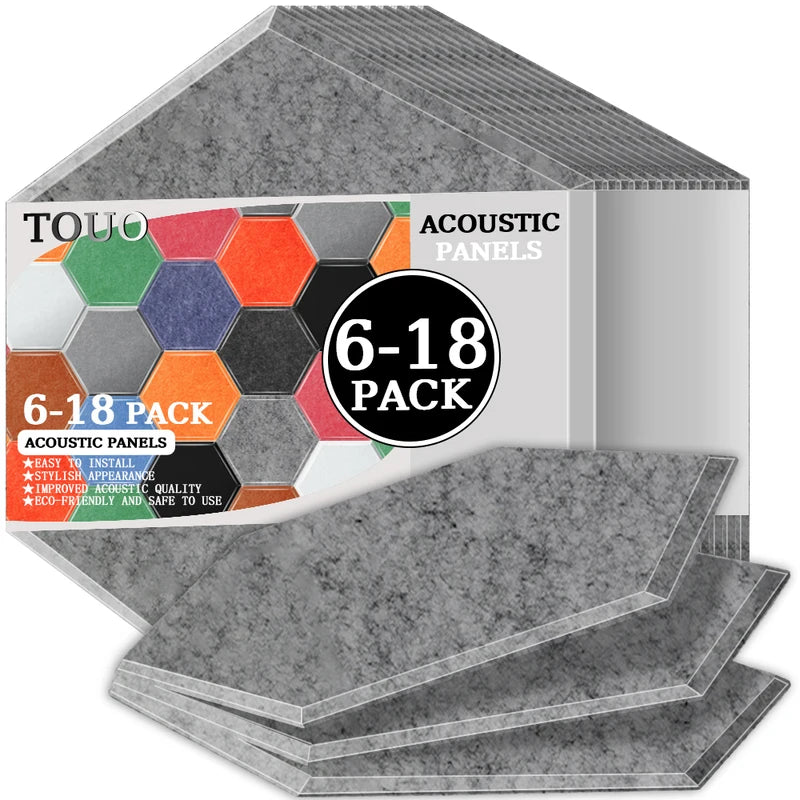 TOUO Sound Absorbing Panel 6 Pcs High-Density Material Home Accessories Noise Insulation For Walls Drum Room Acoustic Treatment