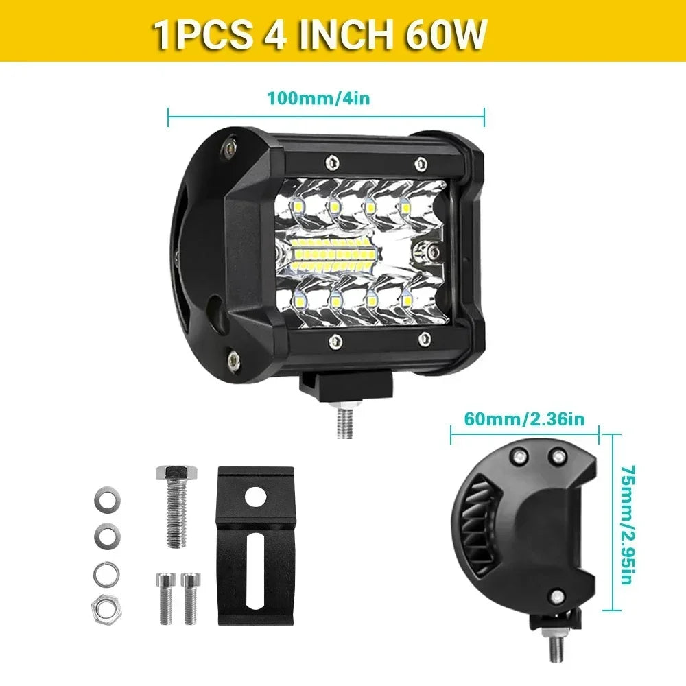 4/7/9/12/17/20 Inches Led Lightbar Vehicle 12V Work Light Bar Spotlight Boat Barra Led Driving Truck ATV SUV 4x4 Long Range