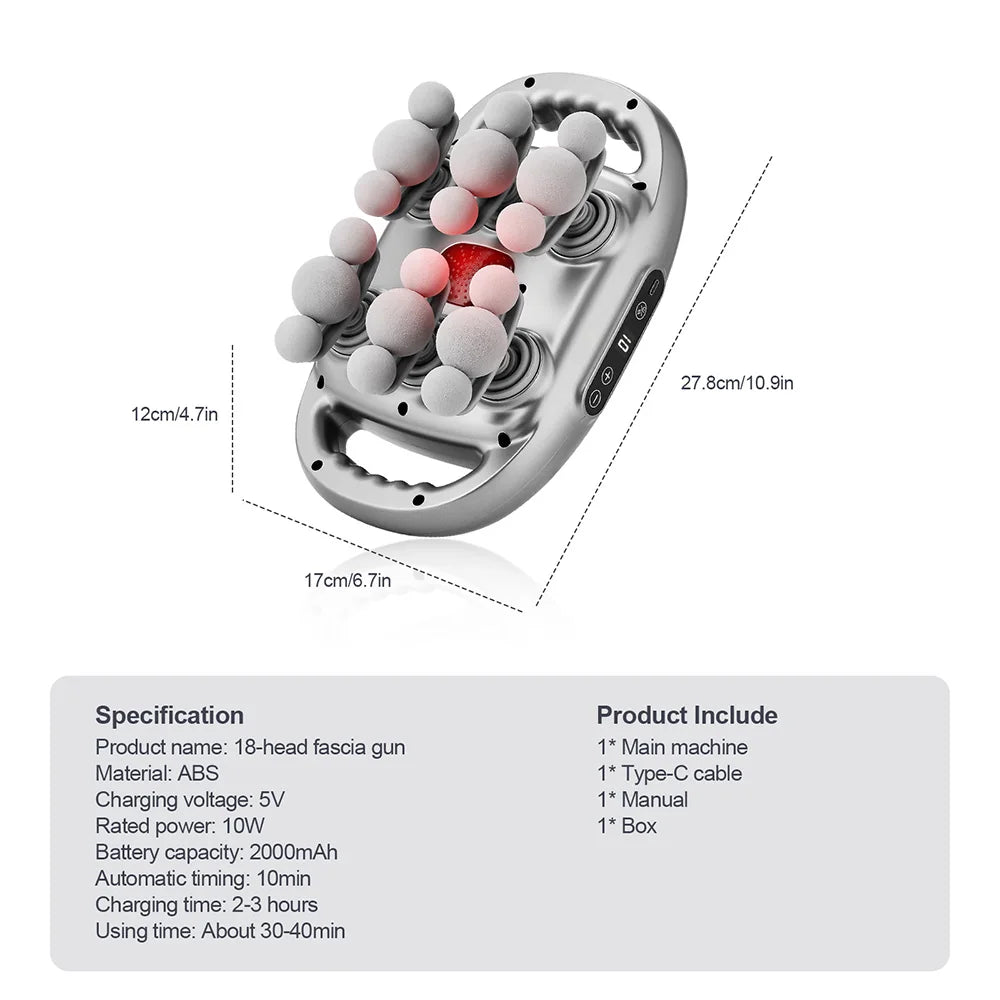 42-Heads Fascia Gun High-Frequency Vibration Body Massage Gun Back and Waist Massager Neck Shoulder Massager Muscle masajeador