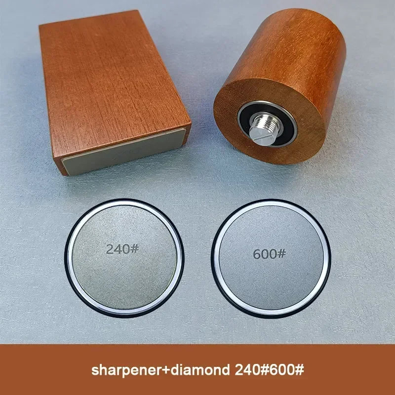 Diamond Sharpening StoneMagnetic Rolling Knife Sharpener  Wood Kitchen Grinding System 15 20 Degrees Angle Roller Accessory