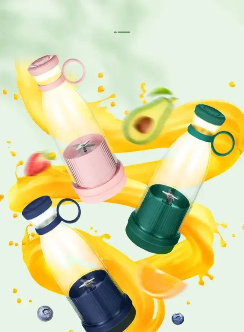 Mini Juice Blender Portable Electric Juicer Bottle 6 Blades Shake Orange Lemon USB Charging Fruit Mixer Fresh Squeezer Machine