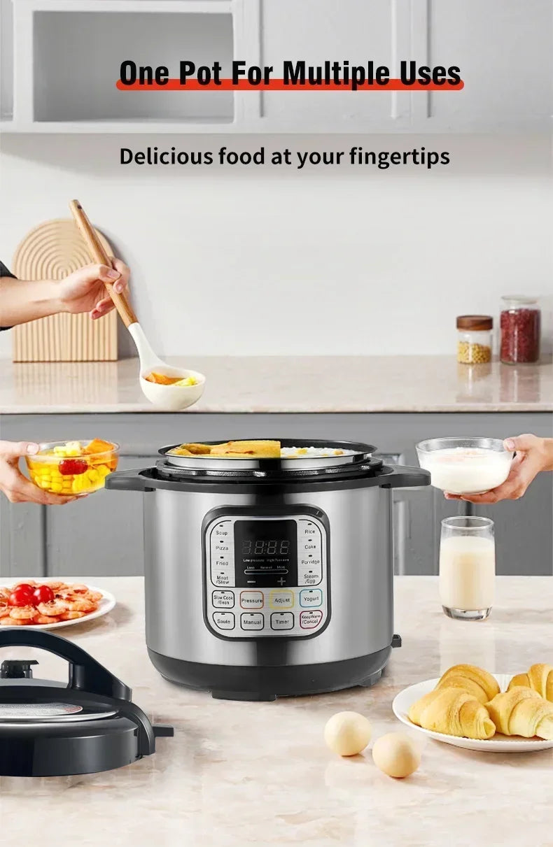 6L Multi-function Electric Pressure Cooker 220V Soup Porridge Meal Warmer Kitchen Stainless Steel Multicooker Rice Cooker